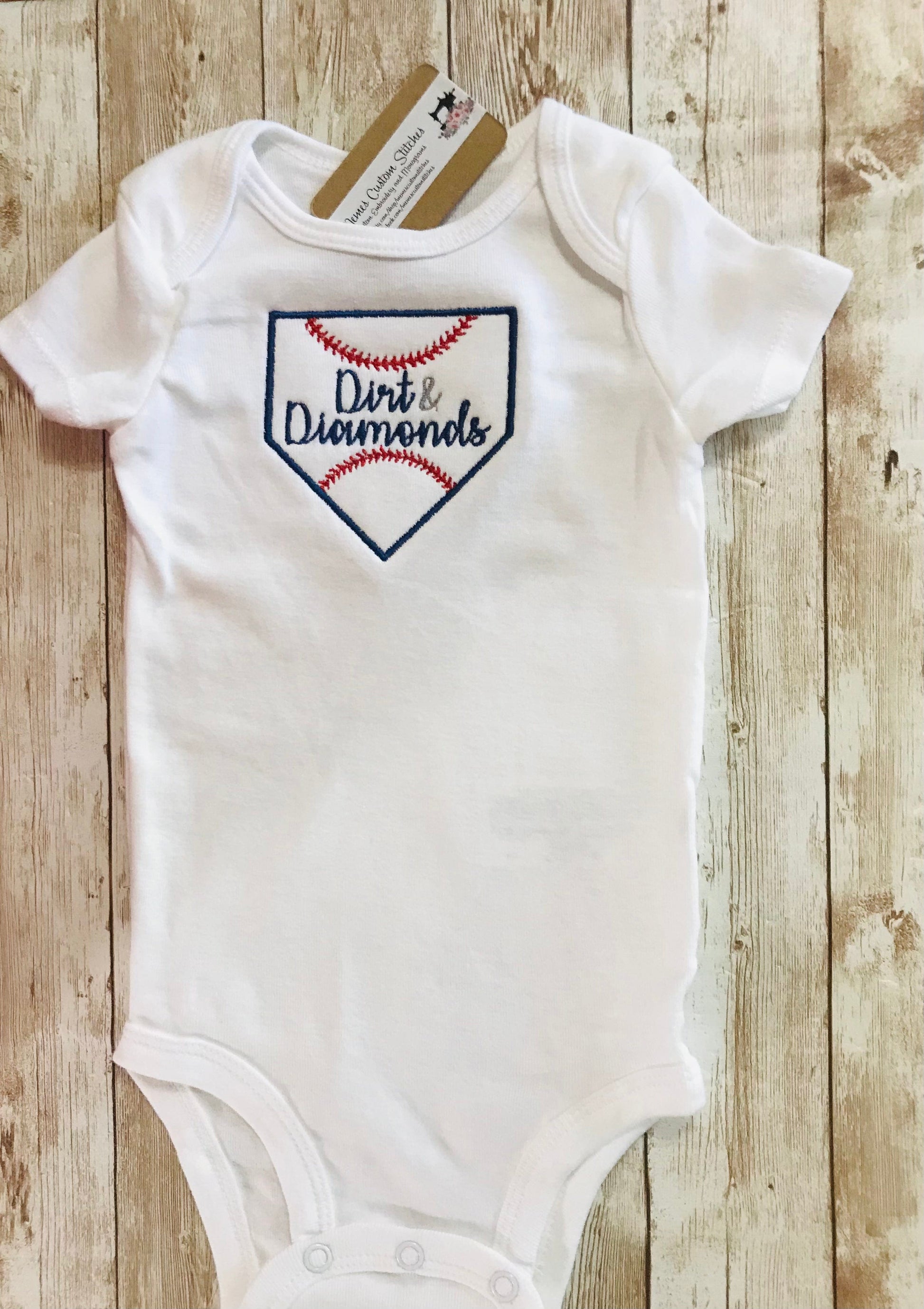 Baseball Infant Short Sleeve White Unisex Bodysuit Onesie memescustomstitches