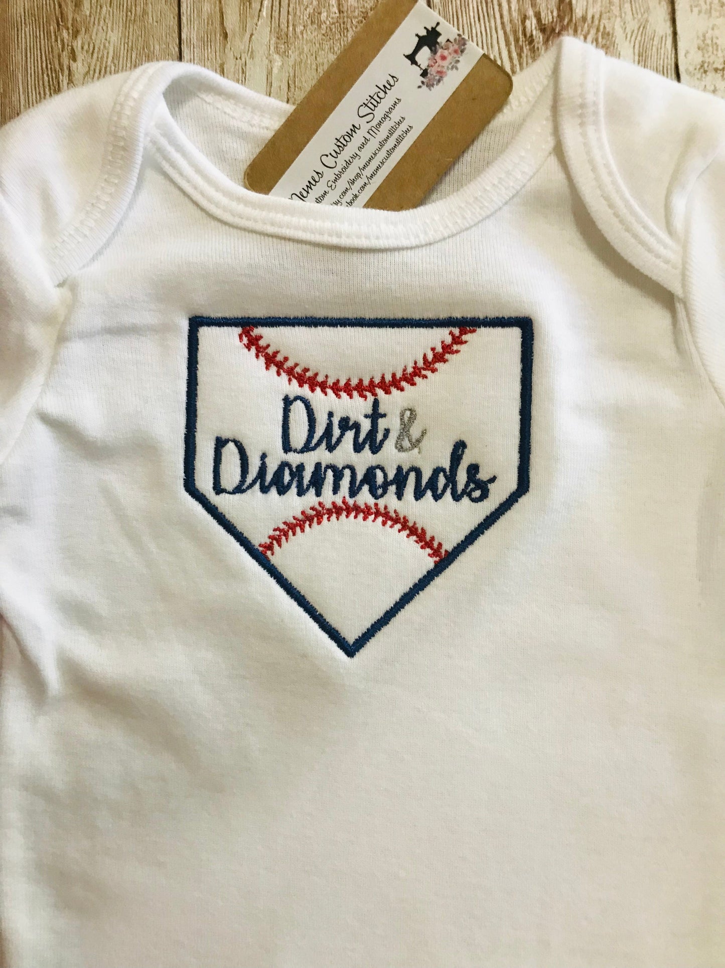 Baseball Infant Short Sleeve White Unisex Bodysuit Onesie memescustomstitches