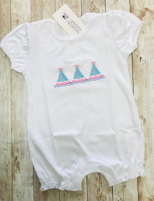 Personalized Baby Girl Sailboat Romper